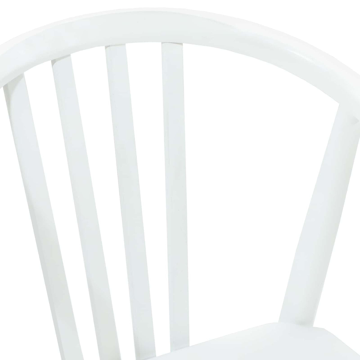 Spisestuestol 2 stk. Solid gummitræ Hvid 51 x 61 x 80,5 cm