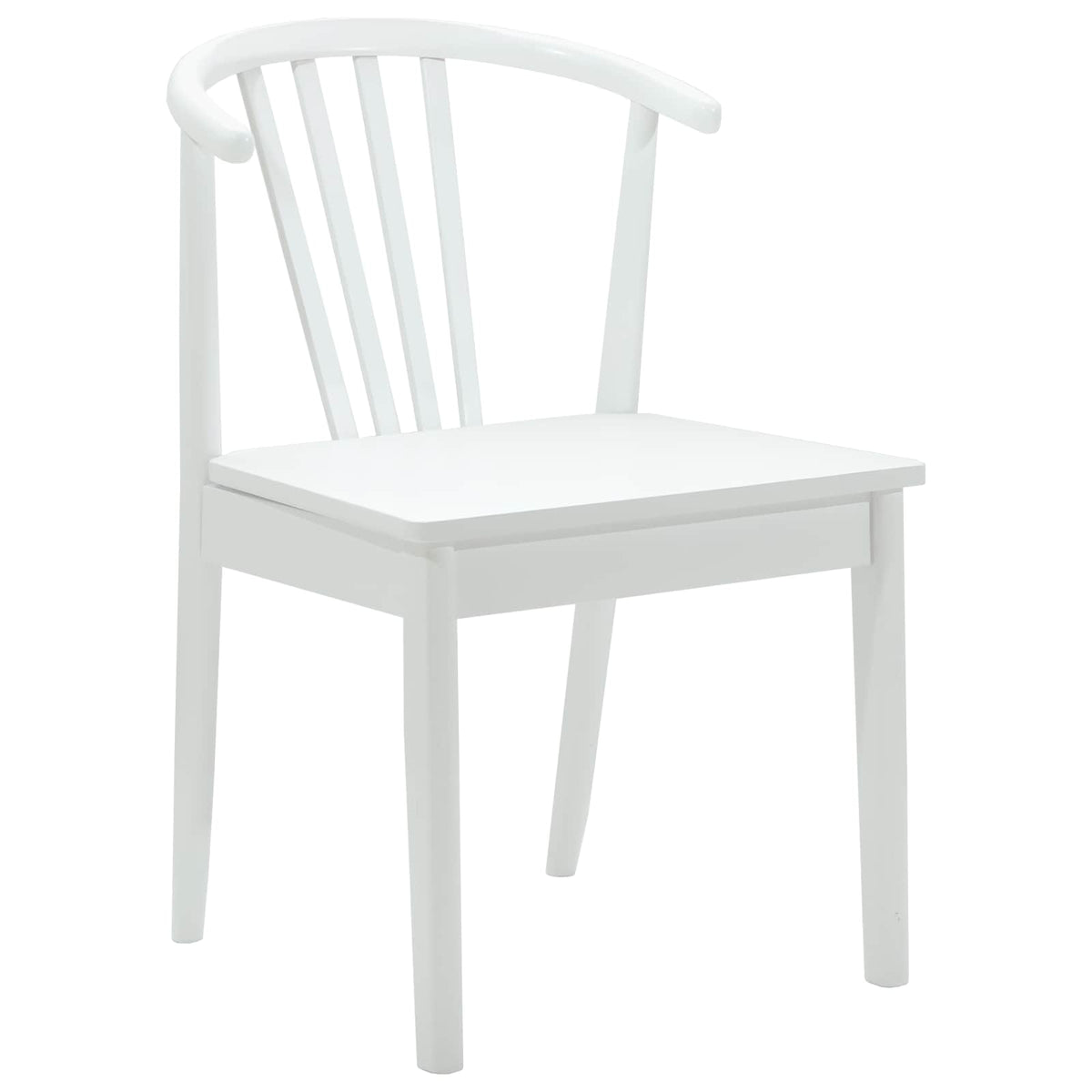 Spisestuestol 2 stk. Solid gummitræ Hvid 51 x 61 x 80,5 cm