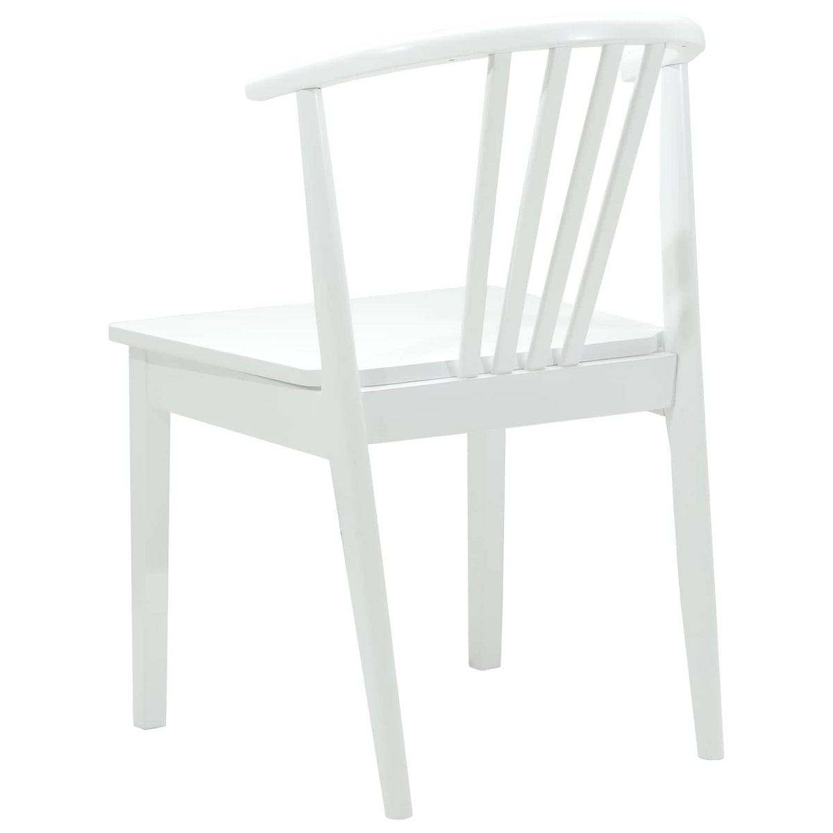 Spisestuestol 2 stk. Solid gummitræ Hvid 51 x 61 x 80,5 cm