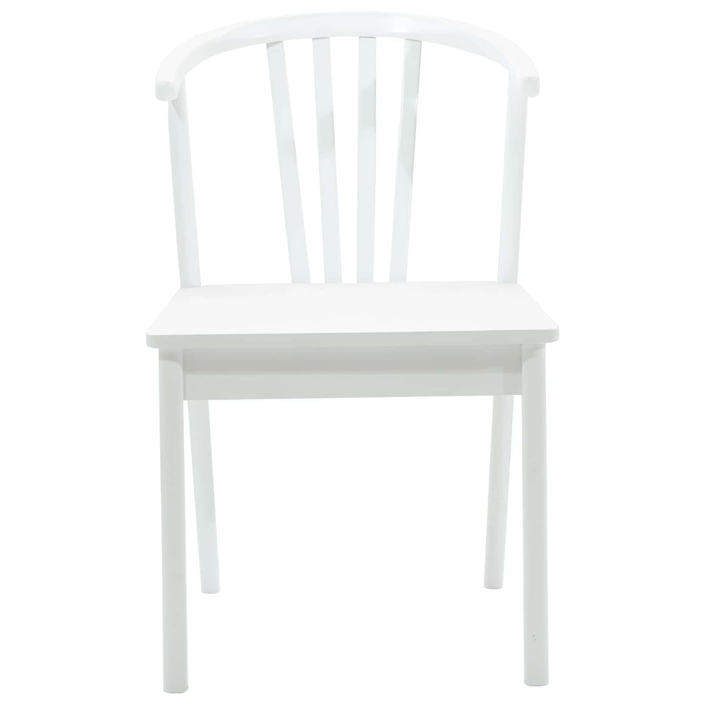 Spisestuestol 2 stk. Solid gummitræ Hvid 51 x 61 x 80,5 cm