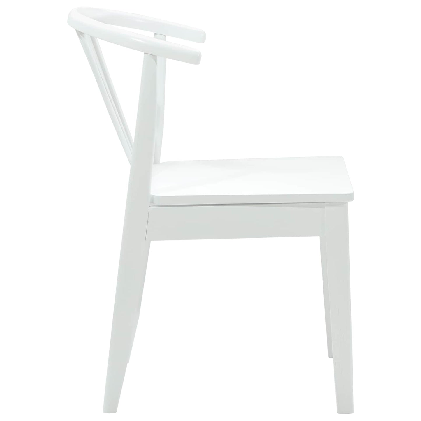 Spisestuestol 2 stk. Solid gummitræ Hvid 51 x 61 x 80,5 cm