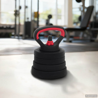 4-i-1 Håndvægte Barbell Kettlebell Sæt 20 kg Sort og rød