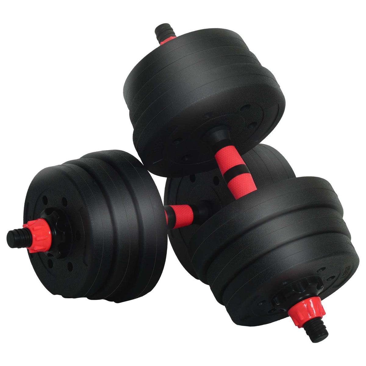 4-i-1 Håndvægte Barbell Kettlebell Sæt 20 kg Sort og rød