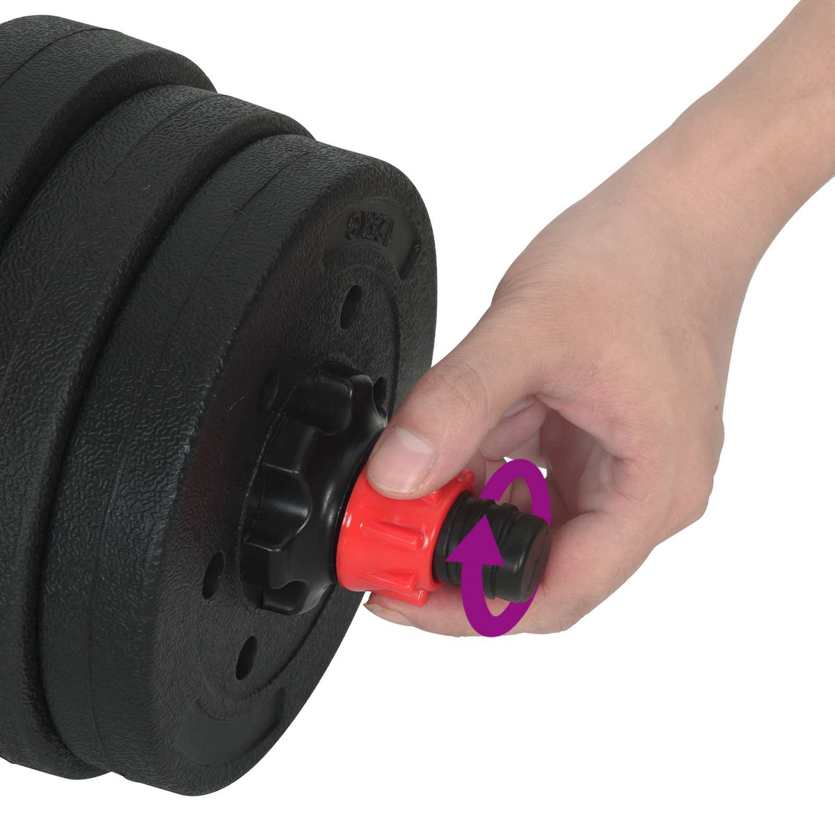 4-i-1 Håndvægte Barbell Kettlebell Sæt 20 kg Sort og rød