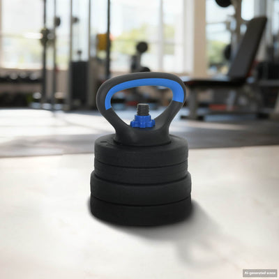 4-i-1 Håndvægte Barbell Kettlebell Sæt 20 kg Sort og Blå