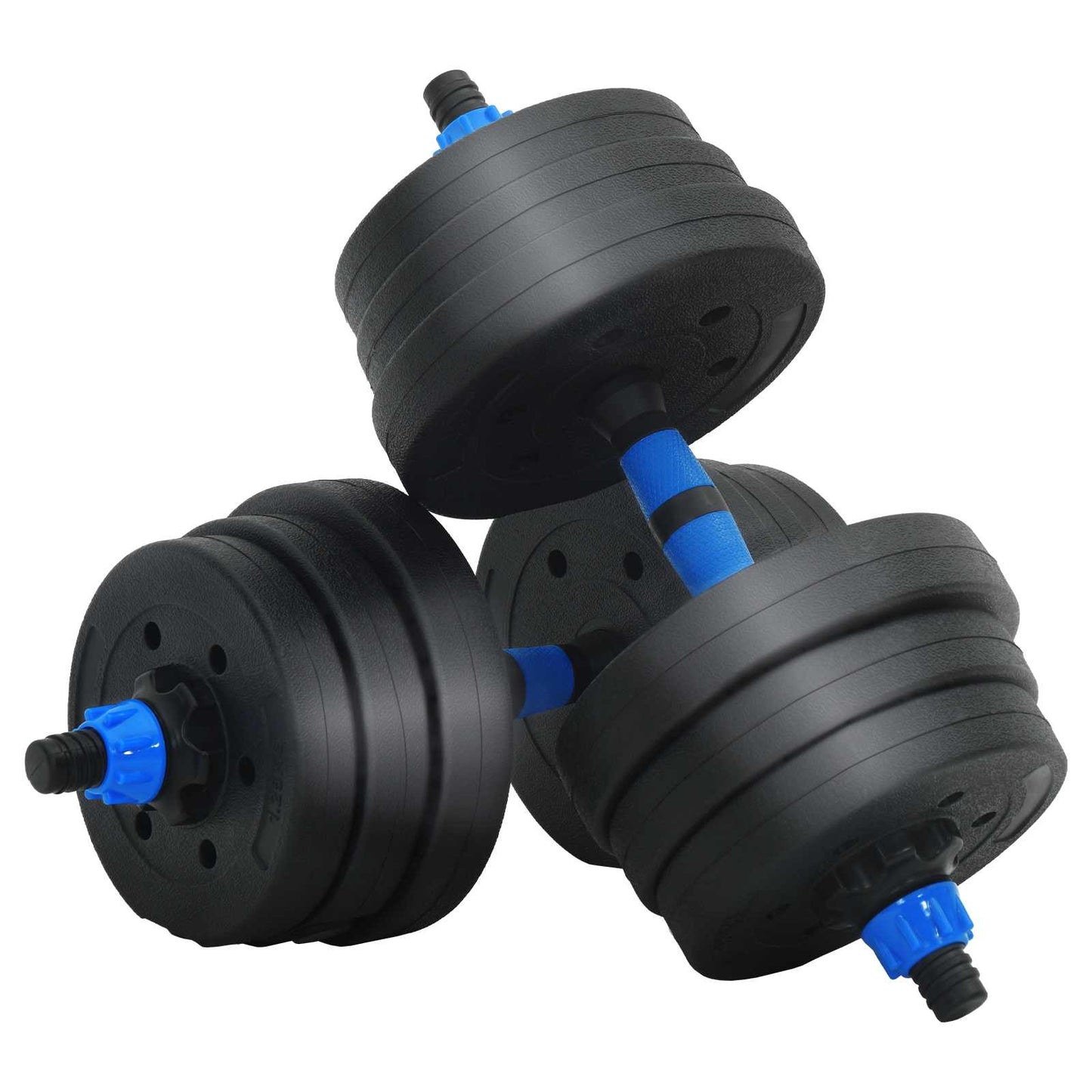 4-i-1 Håndvægte Barbell Kettlebell Sæt 20 kg Sort og Blå