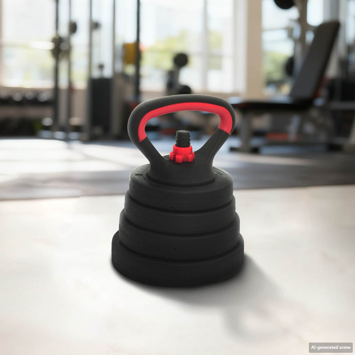4-i-1 Håndvægte Barbell Kettlebell Sæt 30 kg Sort og rød