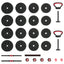 4-i-1 Håndvægte Barbell Kettlebell Sæt 30 kg Sort og rød