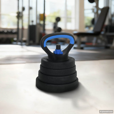 4-i-1 Håndvægte Barbell Kettlebell Sæt 30 kg Sort og Blå