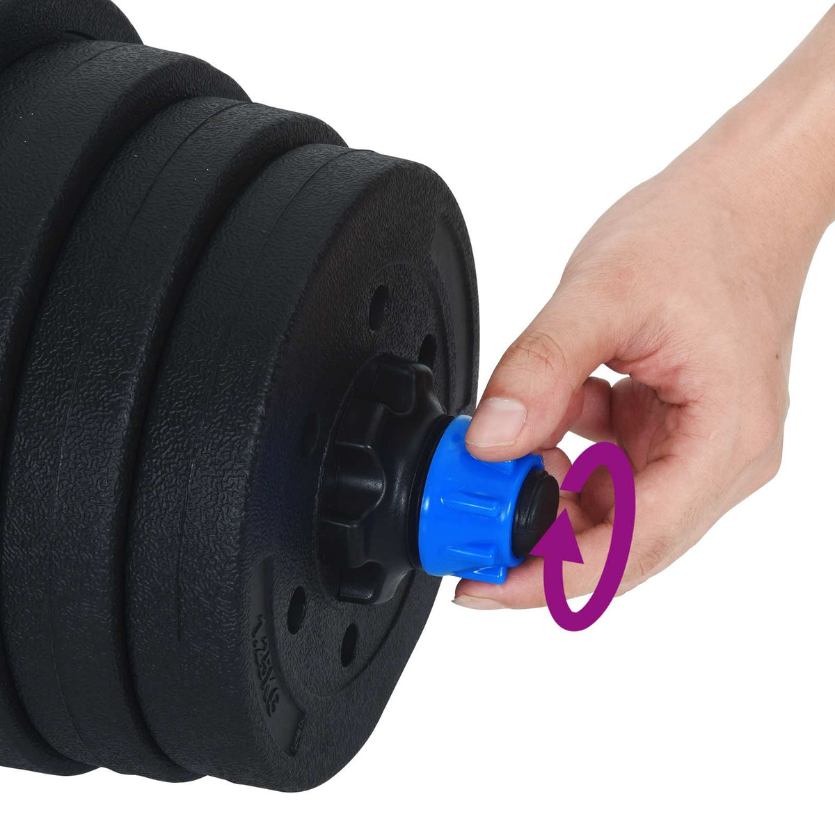4-i-1 Håndvægte Barbell Kettlebell Sæt 30 kg Sort og Blå