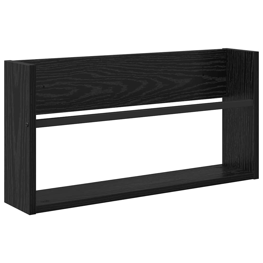 Magasin Rack med hylde Sort eg 60 x 12 x 30 cm Konstrueret træ