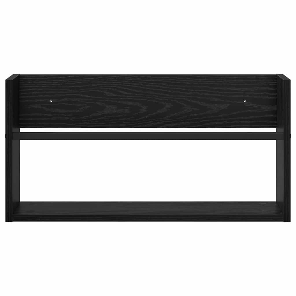 Magasin Rack med hylde Sort eg 60 x 12 x 30 cm Konstrueret træ