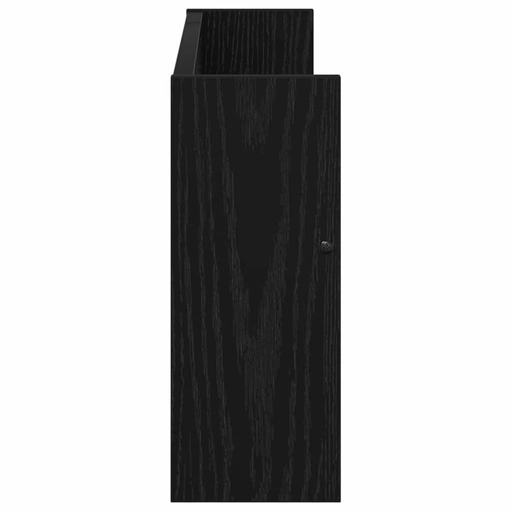 Magasin Rack med hylde Sort eg 60 x 12 x 30 cm Konstrueret træ