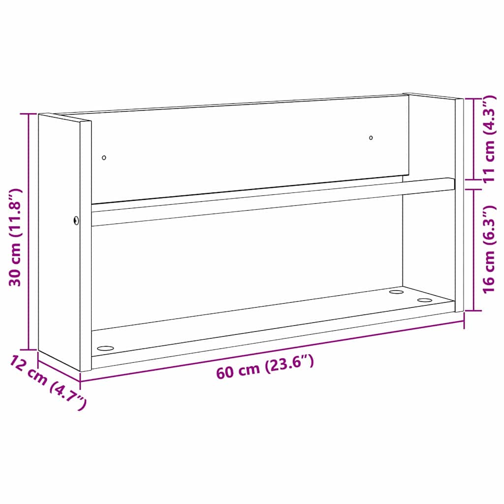 Magasin Rack 2 stk. Sonoma eg 60 x 12 x 30 cm Konstrueret træ