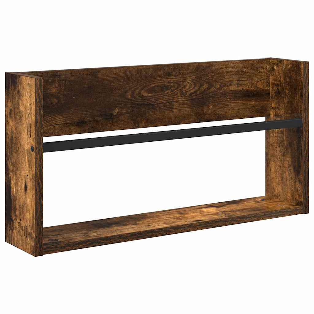 Magasin Rack med hylde Røget eg 60 x 12 x 30 cm Konstrueret træ