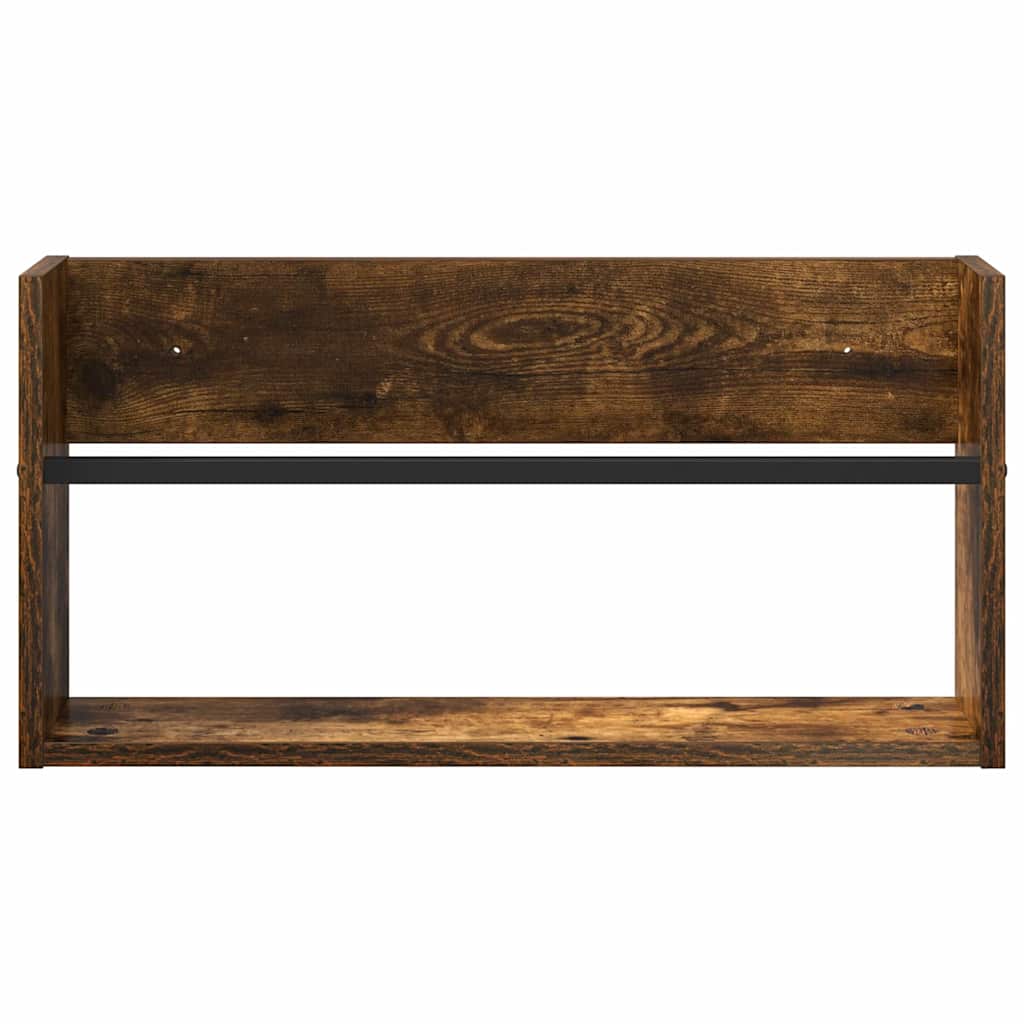 Magasin Rack med hylde Røget eg 60 x 12 x 30 cm Konstrueret træ