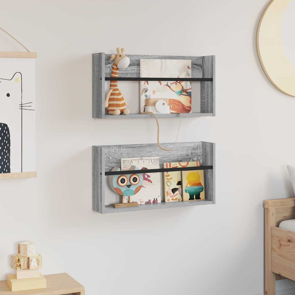 Magasin Rack 2 stk. Grå Sonoma 60 x 12 x 30 cm Konstrueret træ