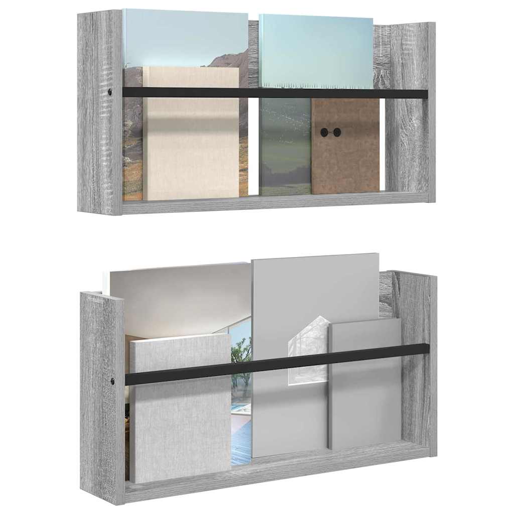 Magasin Rack 2 stk. Grå Sonoma 60 x 12 x 30 cm Konstrueret træ