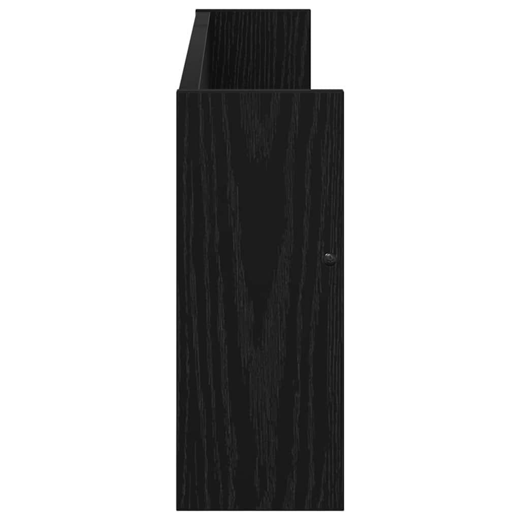 Magasin Rack med hylde Sort eg 80 x 12 x 30 cm Konstrueret træ