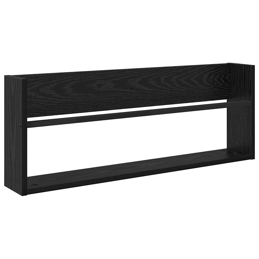 Magasin Rack 2 stk. Sort eg 80 x 12 x 30 cm Konstrueret træ