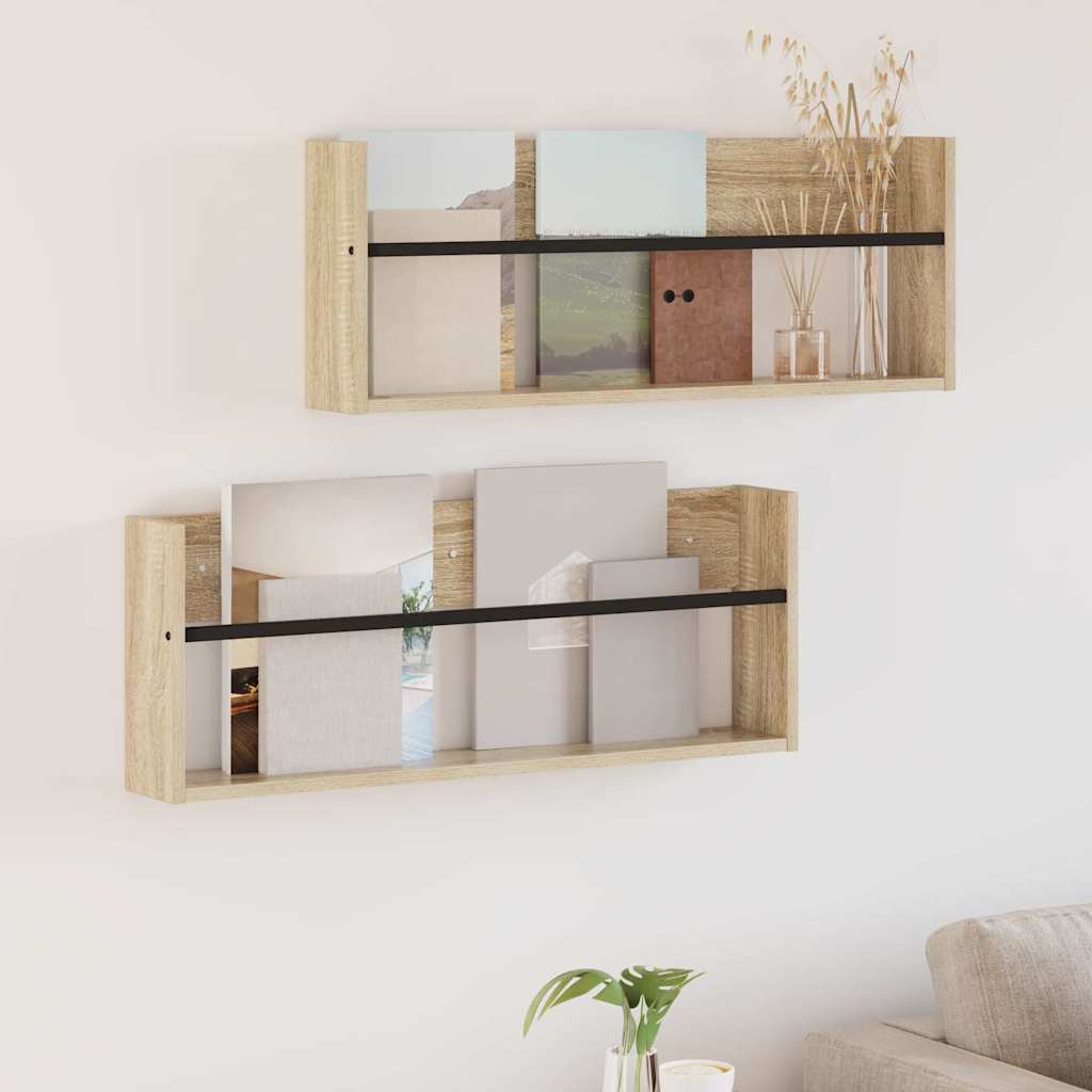 Magasin Rack 2 stk. Sonoma eg 80 x 12 x 30 cm Konstrueret træ