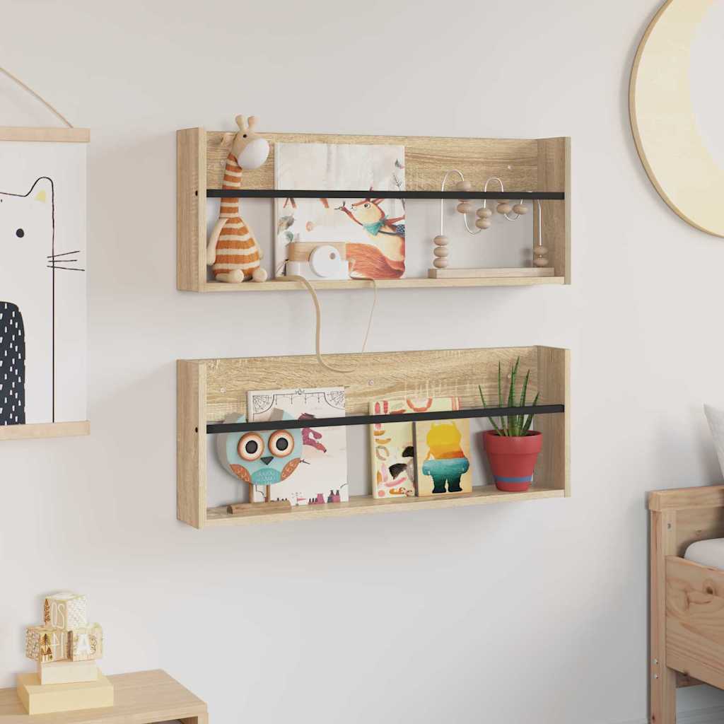 Magasin Rack 2 stk. Sonoma eg 80 x 12 x 30 cm Konstrueret træ