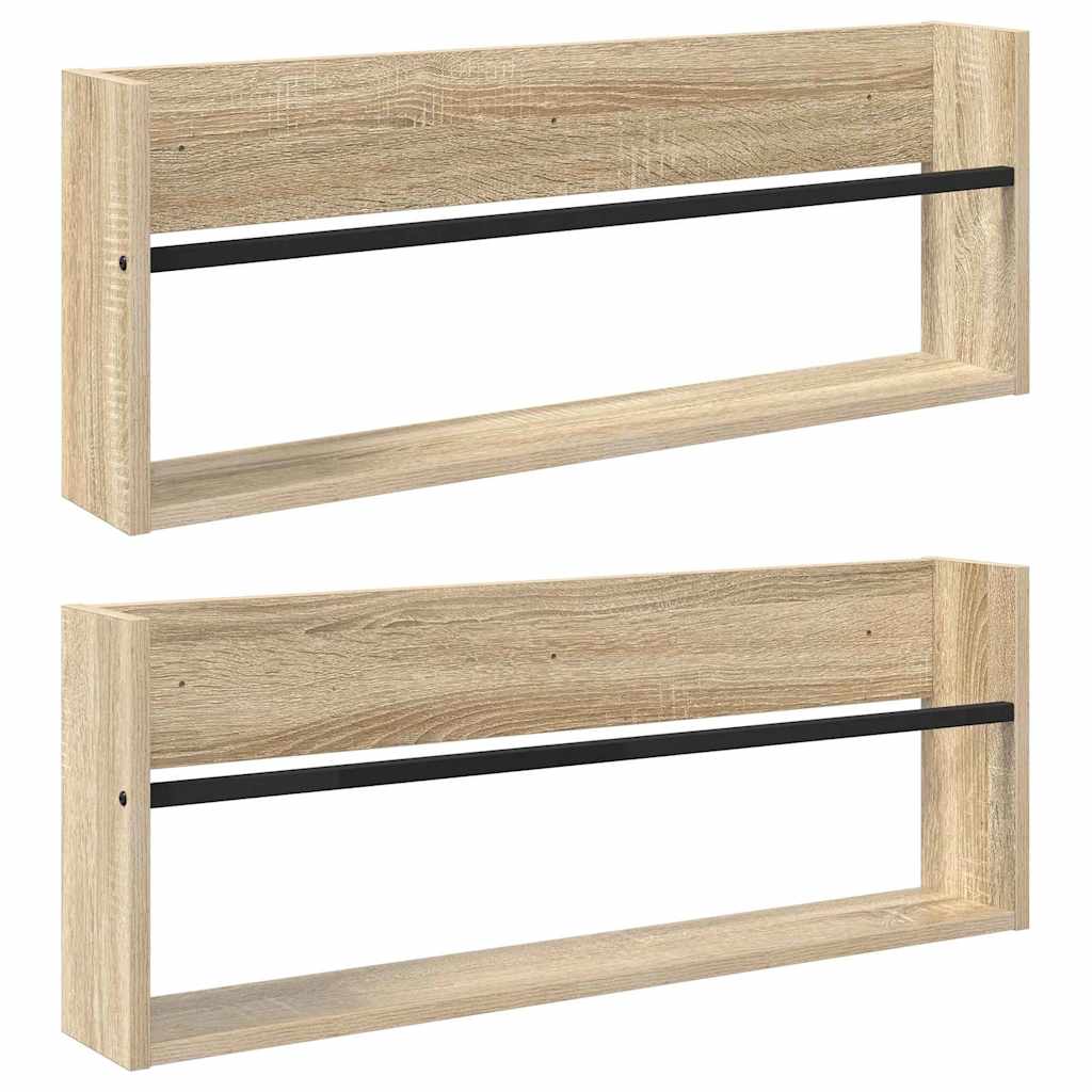 Magasin Rack 2 stk. Sonoma eg 80 x 12 x 30 cm Konstrueret træ