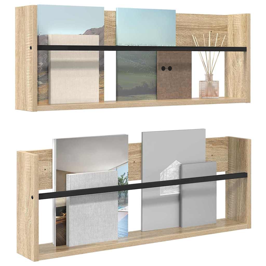 Magasin Rack 2 stk. Sonoma eg 80 x 12 x 30 cm Konstrueret træ