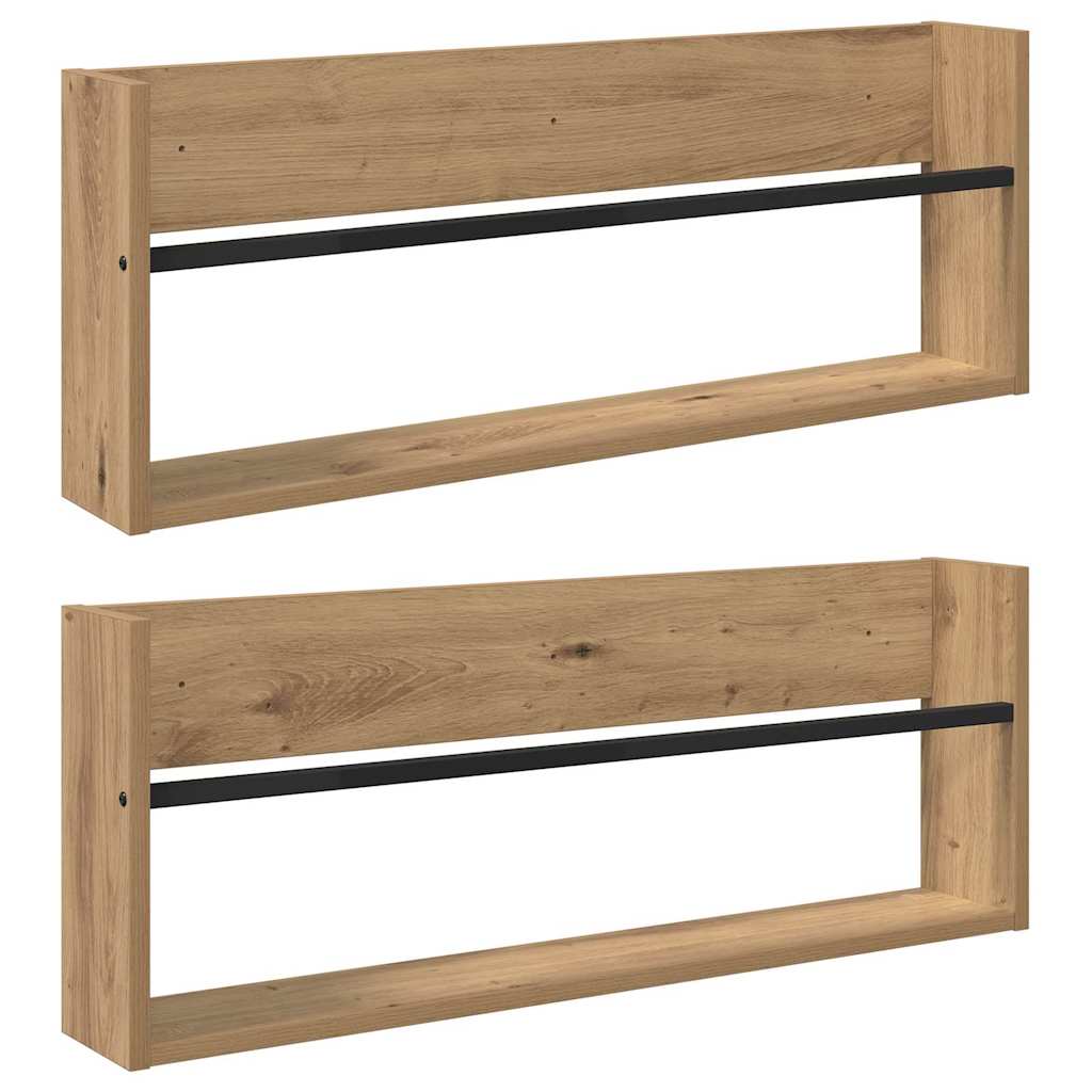 Magasin Rack med hylde 2 stk. Artisan Egetræ 80 x 12 x 30 cm