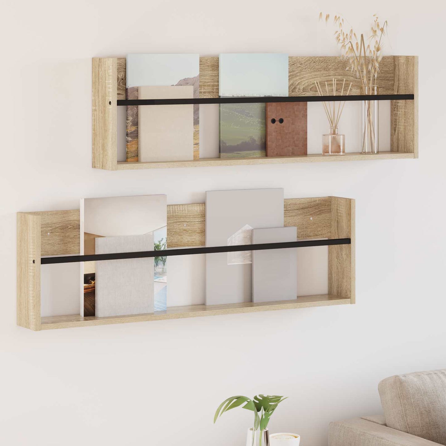 Magasin Rack 2 stk. Sonoma eg 100 x 12 x 30 cm Konstrueret træ