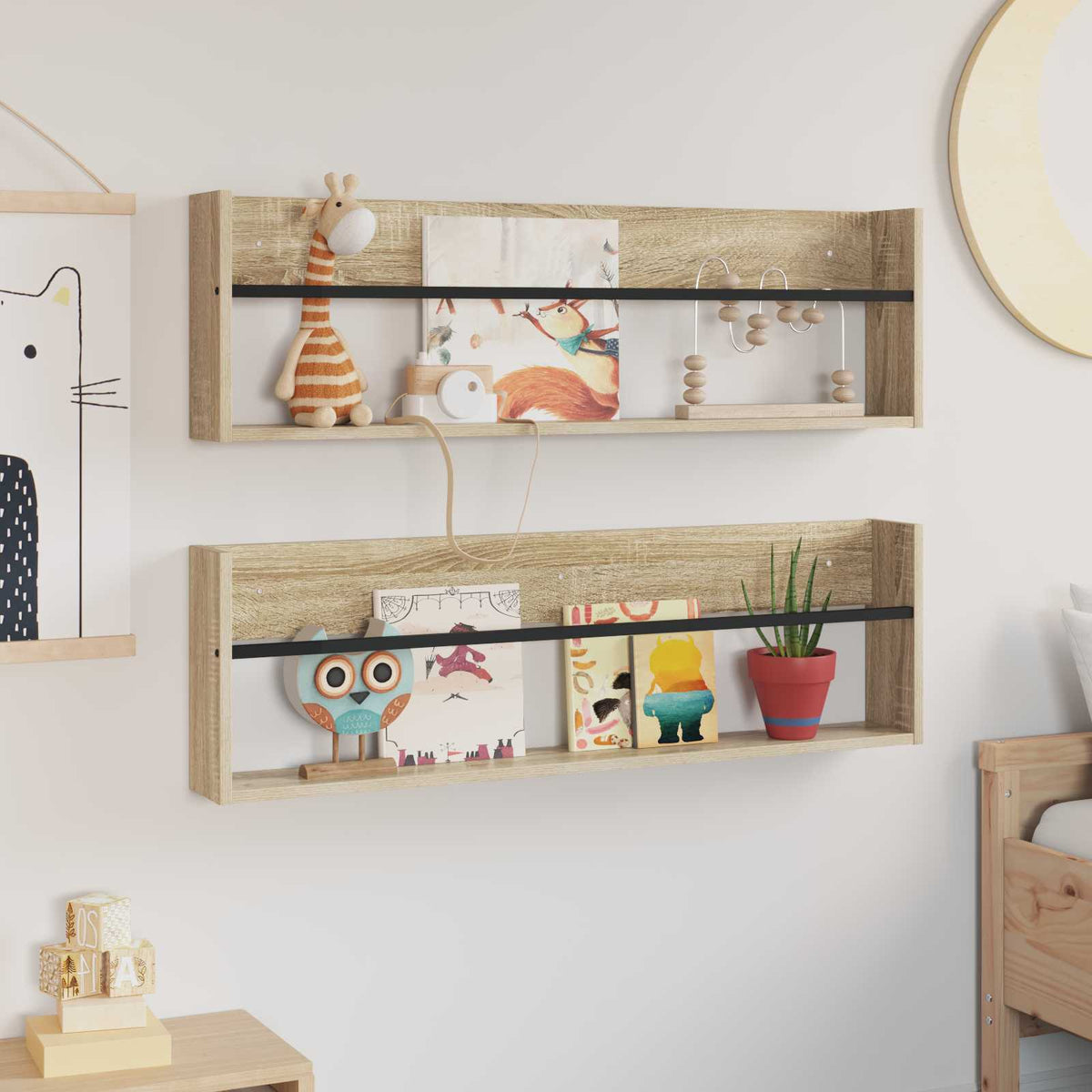 Magasin Rack 2 stk. Sonoma eg 100 x 12 x 30 cm Konstrueret træ