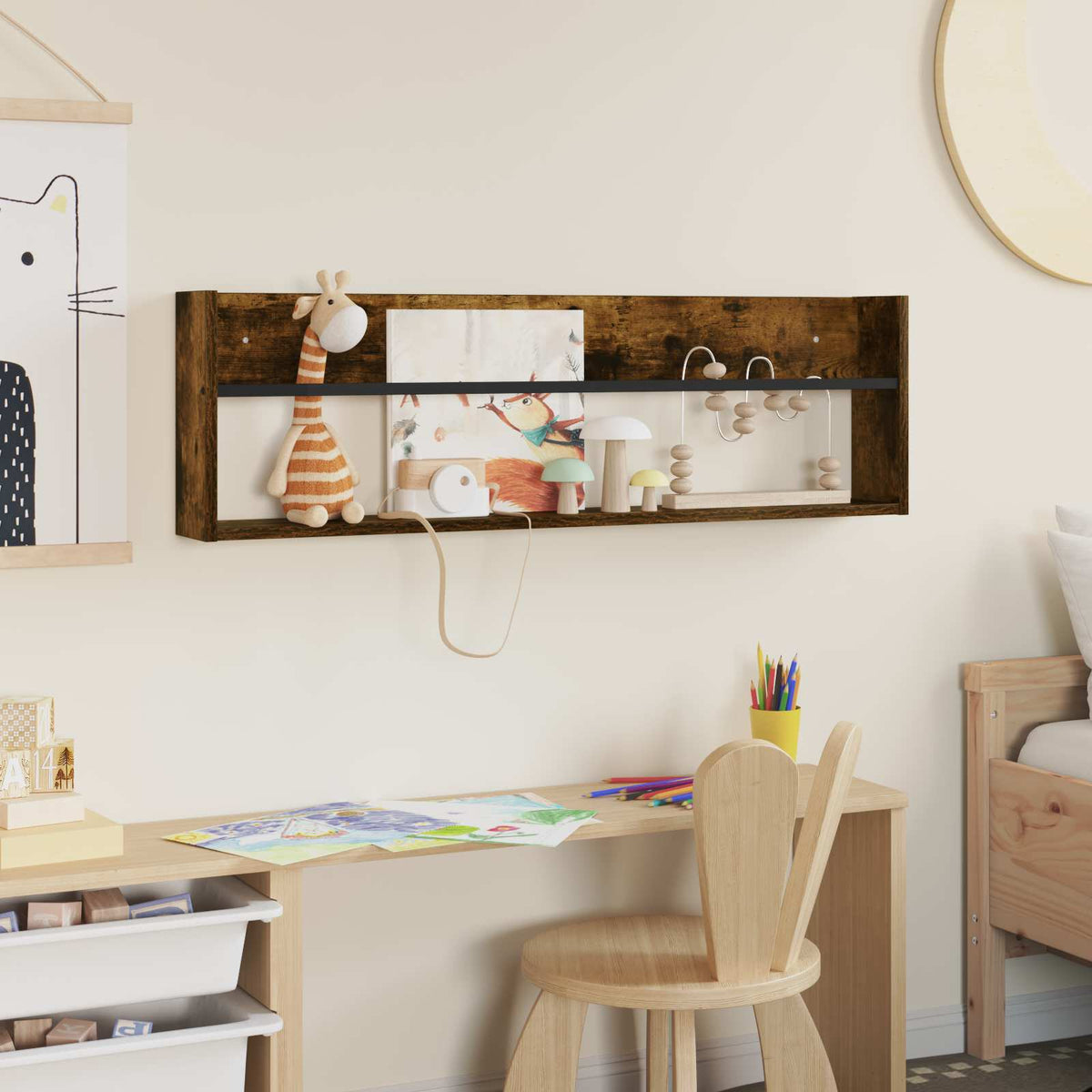 Magasin Rack Røget eg 100 x 12 x 30 cm Konstrueret træ