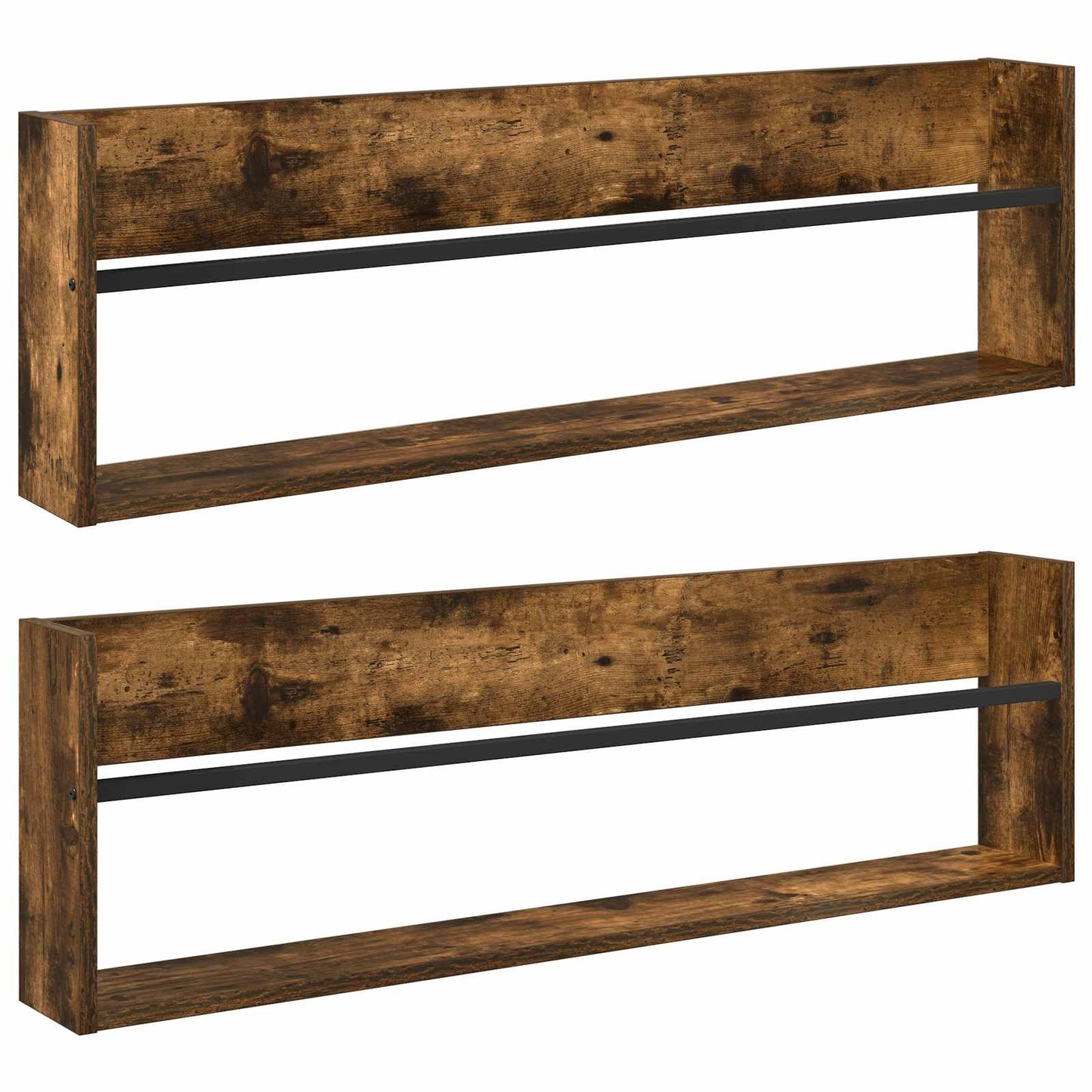 Magasin Rack 2 stk. Røget eg 100 x 12 x 30 cm Konstrueret træ