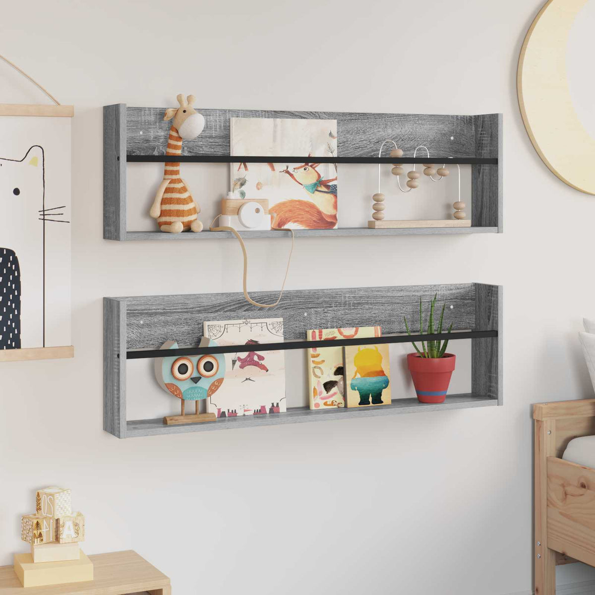 Magasin Rack 2 stk. Grå Sonoma 100 x 12 x 30 cm Konstrueret træ