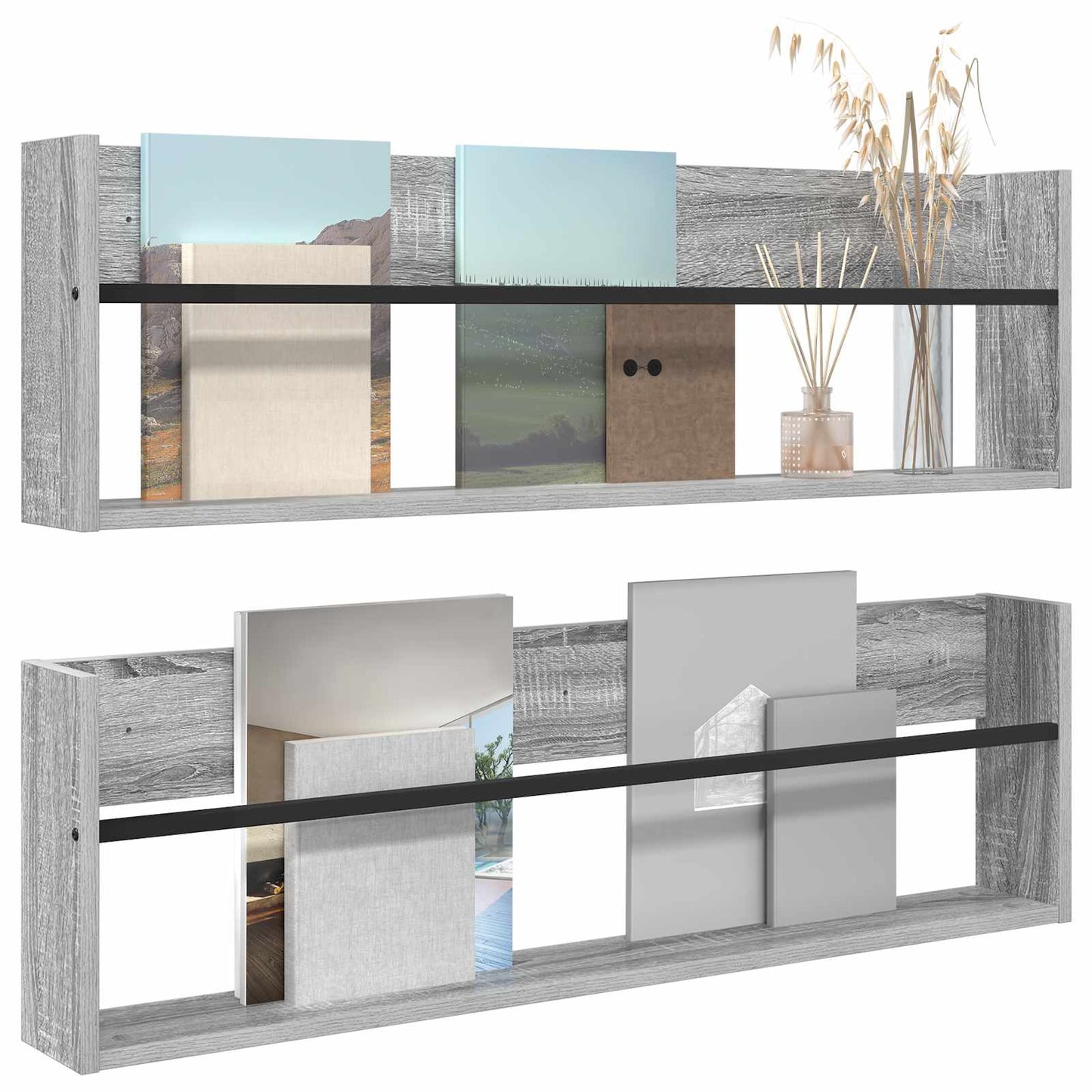 Magasin Rack 2 stk. Grå Sonoma 100 x 12 x 30 cm Konstrueret træ