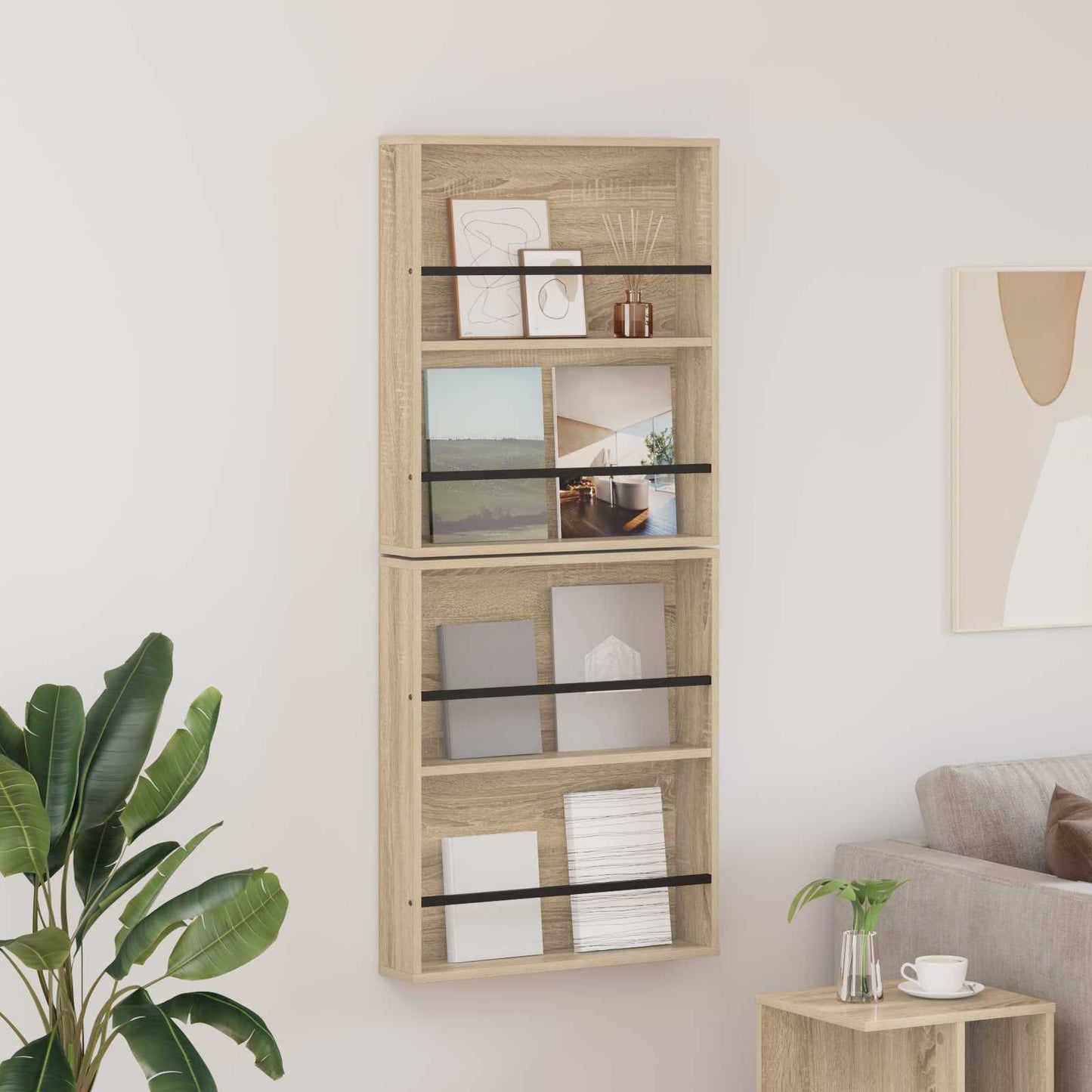Magasin Rack 2 stk. Sonoma eg 60 x 12 x 70 cm Konstrueret træ