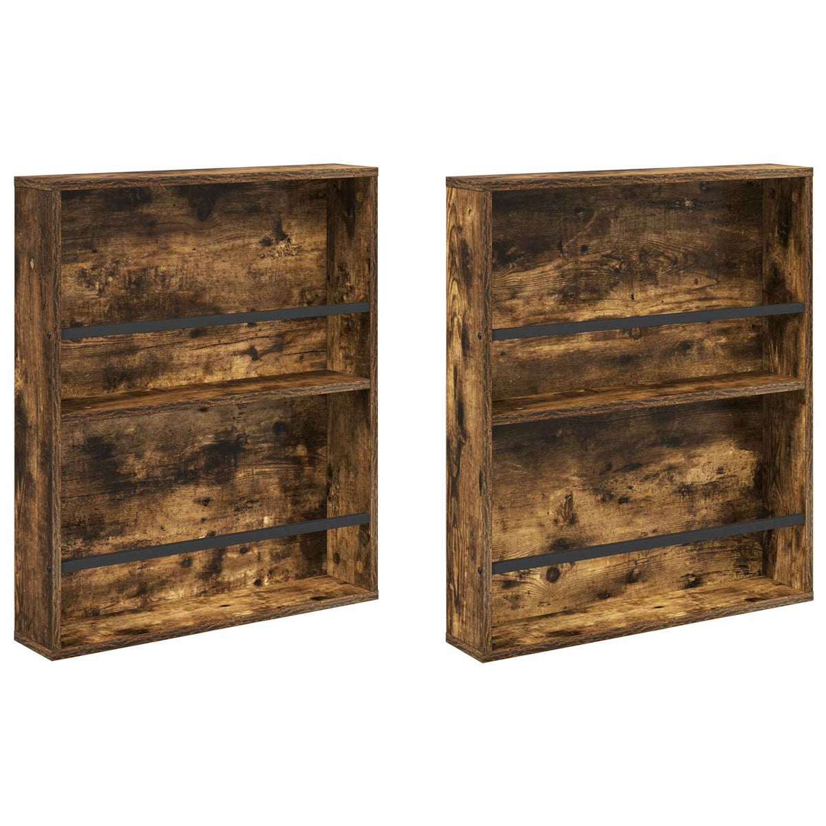 Magasin Rack 2 stk. Røget eg 60 x 12 x 70 cm Konstrueret træ