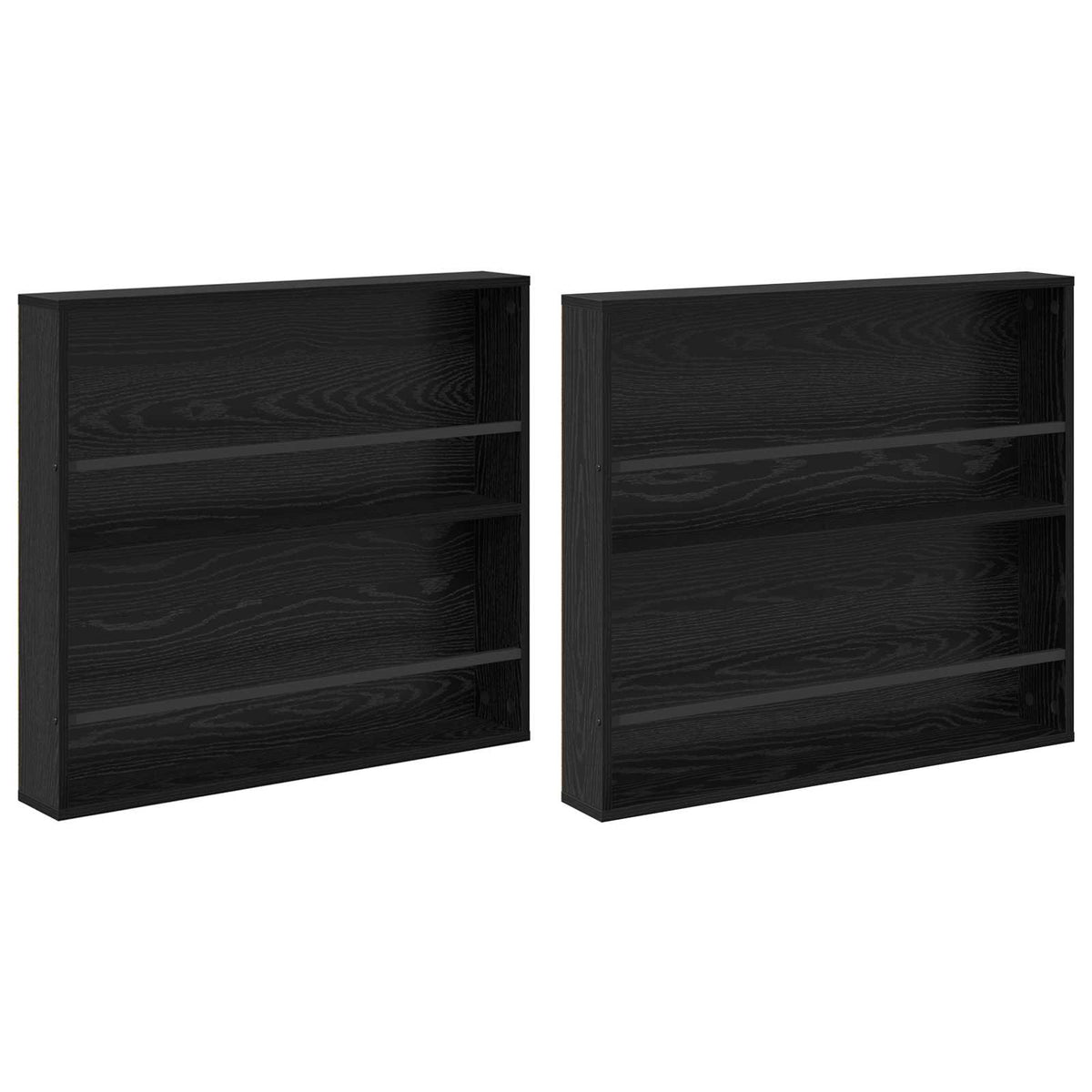 Magasin Rack 2 stk. Sort eg 80 x 12 x 70 cm Konstrueret træ