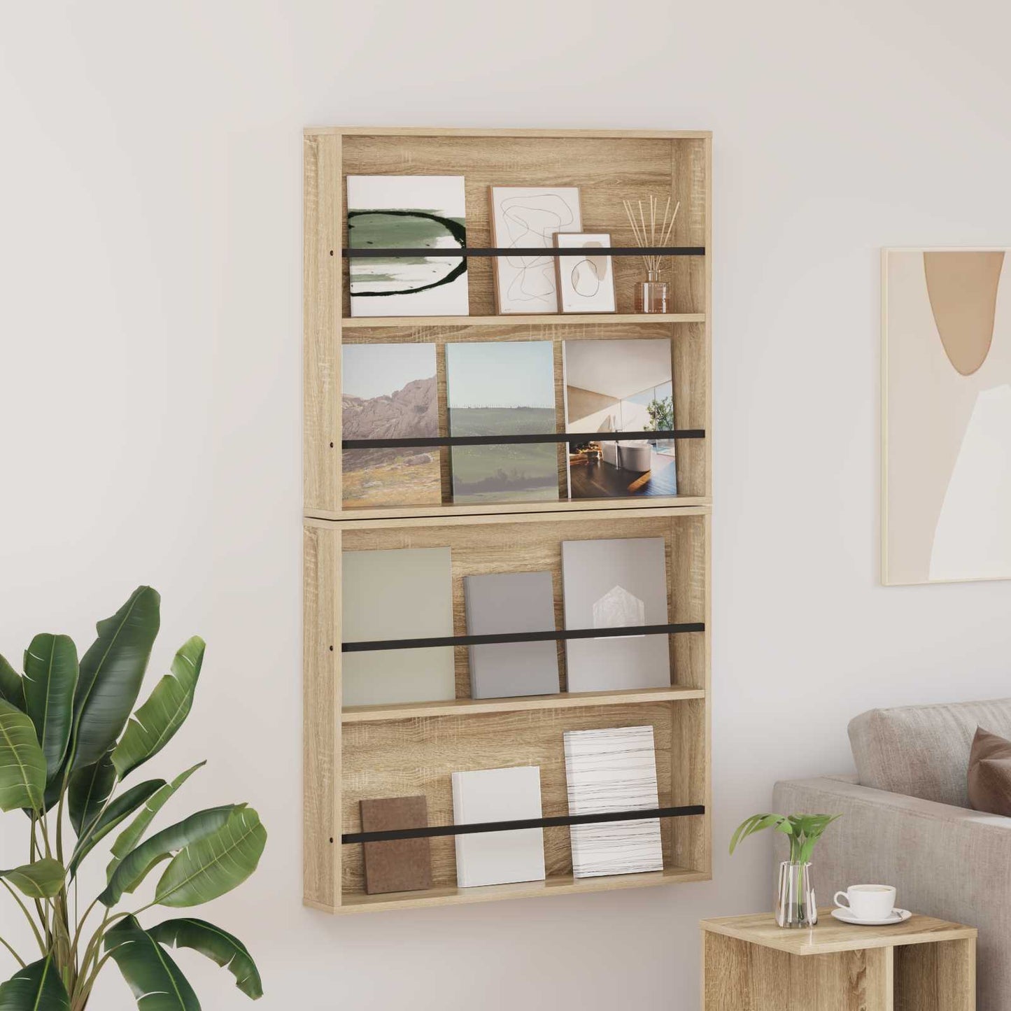 Magasin Rack 2 stk. Sonoma eg 80 x 12 x 70 cm Konstrueret træ