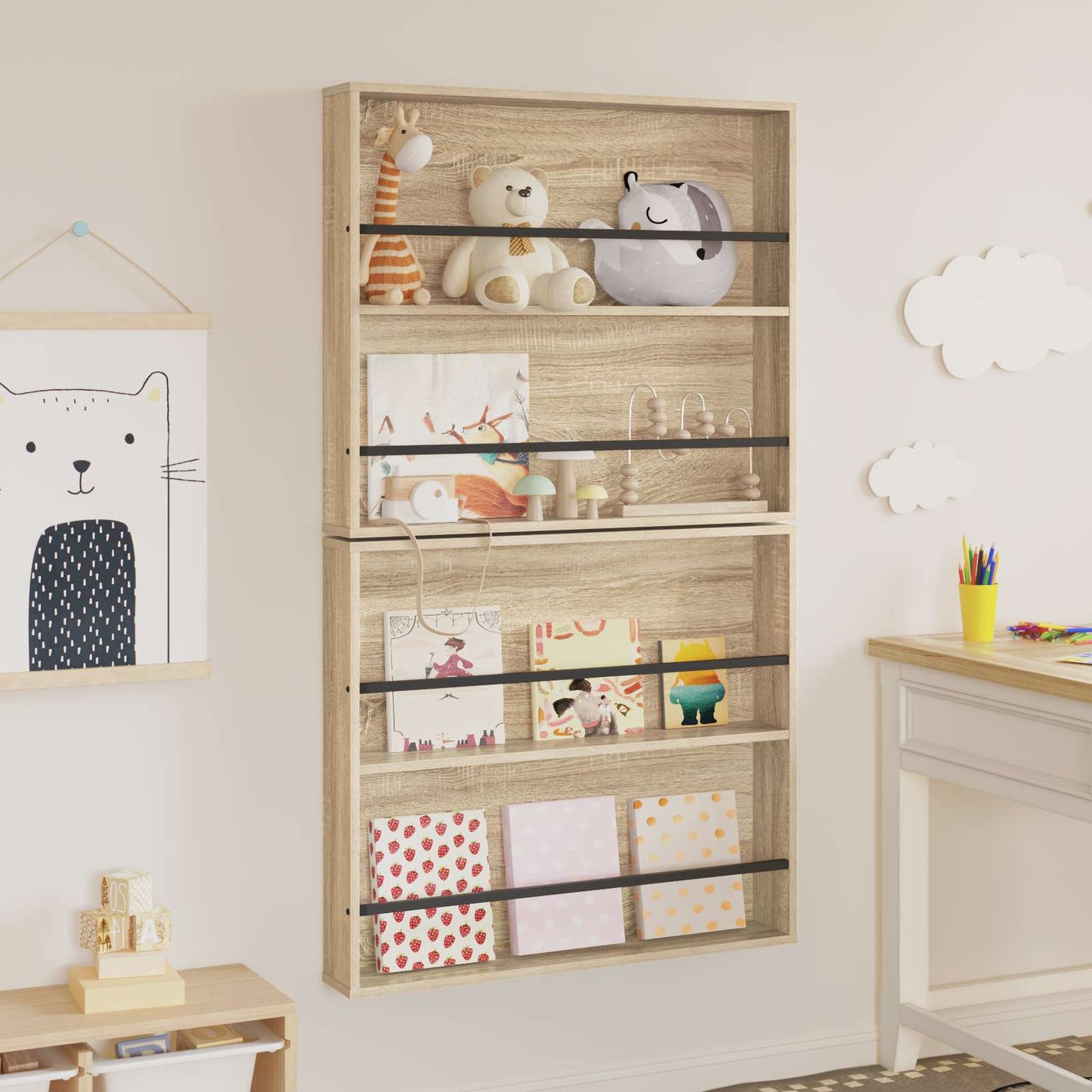 Magasin Rack 2 stk. Sonoma eg 80 x 12 x 70 cm Konstrueret træ