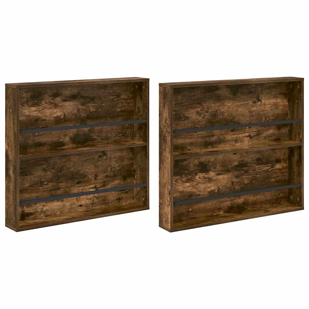 Magasin Rack 2 stk. Røget eg 80 x 12 x 70 cm Konstrueret træ