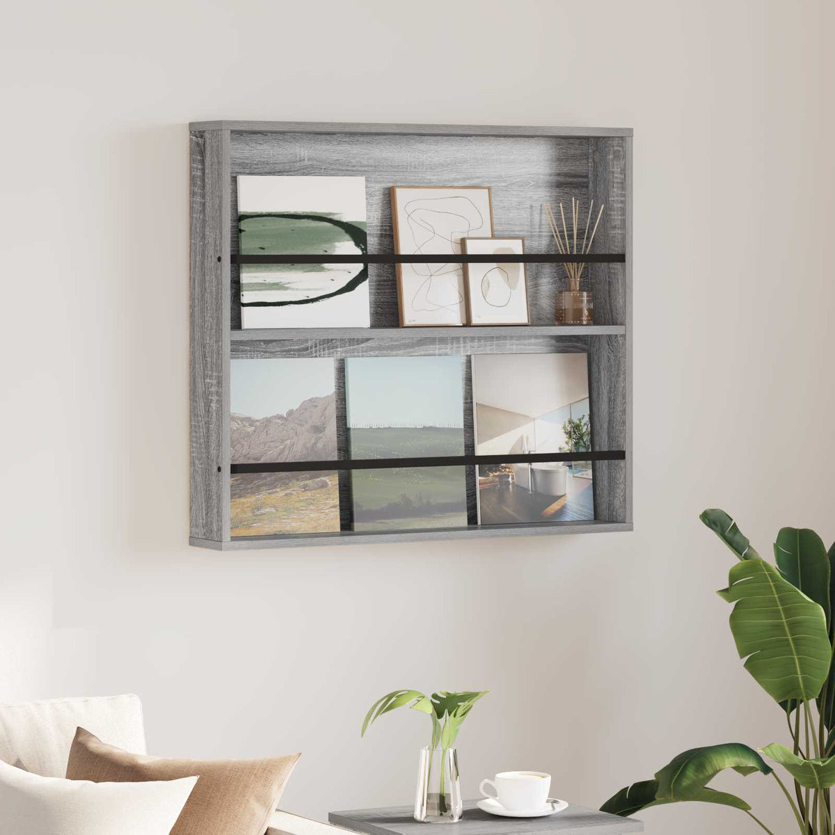 Magasin Rack Grå Sonoma 80 x 12 x 70 cm Konstrueret træ
