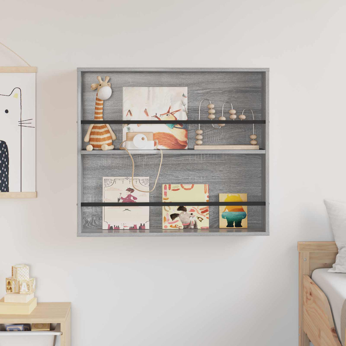 Magasin Rack Grå Sonoma 80 x 12 x 70 cm Konstrueret træ
