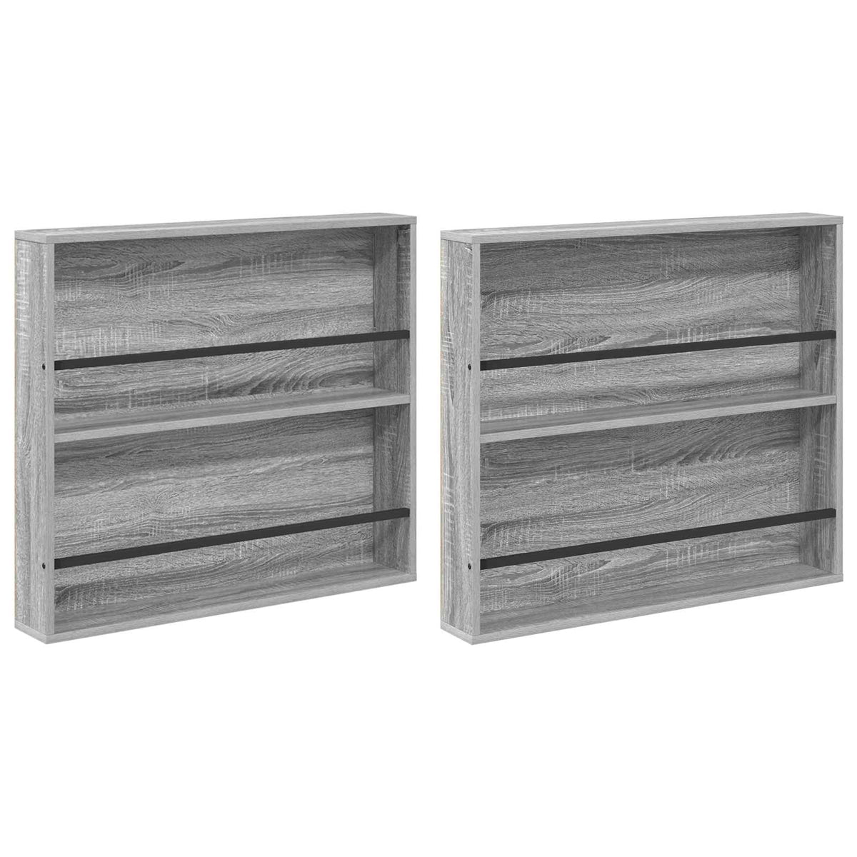 Magasin Rack 2 stk. Grå Sonoma 80 x 12 x 70 cm Konstrueret træ