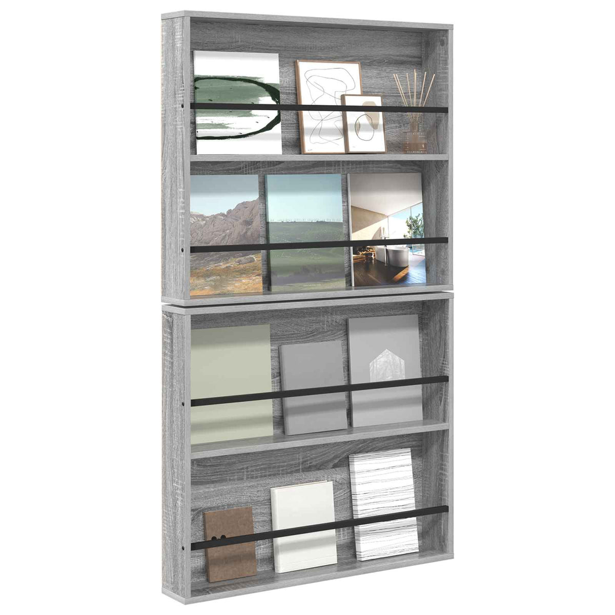 Magasin Rack 2 stk. Grå Sonoma 80 x 12 x 70 cm Konstrueret træ