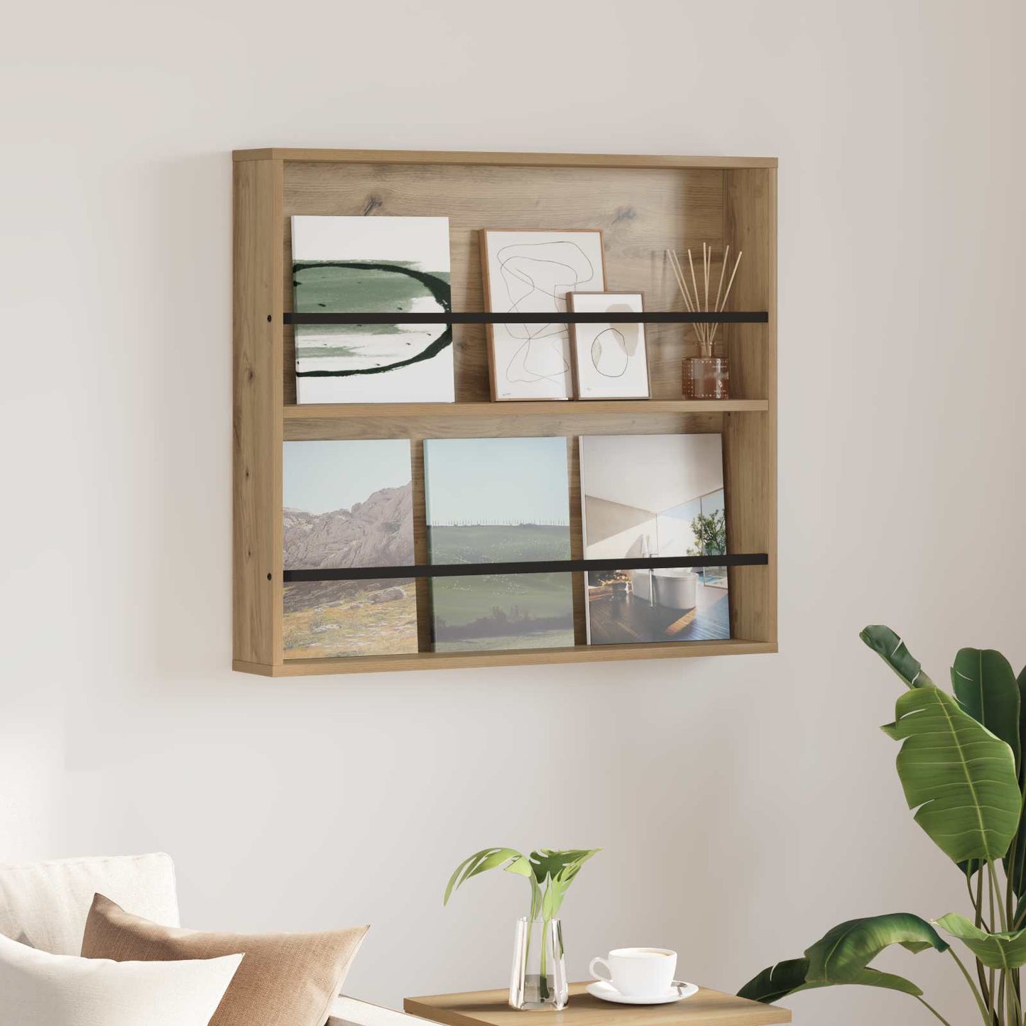 Magasin Rack Artisan Egetræ 80 x 12 x 70 cm Konstrueret træ