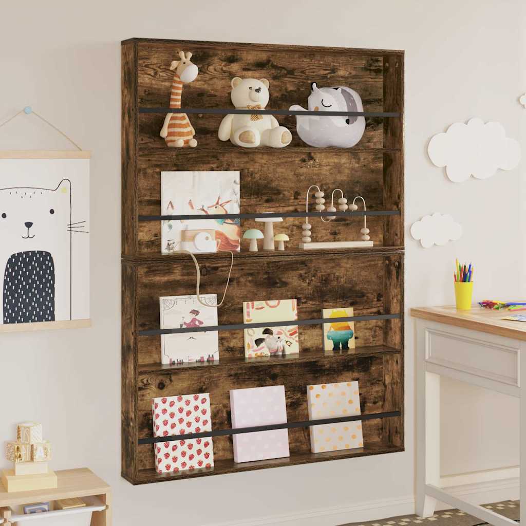 Magasin Rack 2 stk. Røget eg 100 x 12 x 70 cm Konstrueret træ