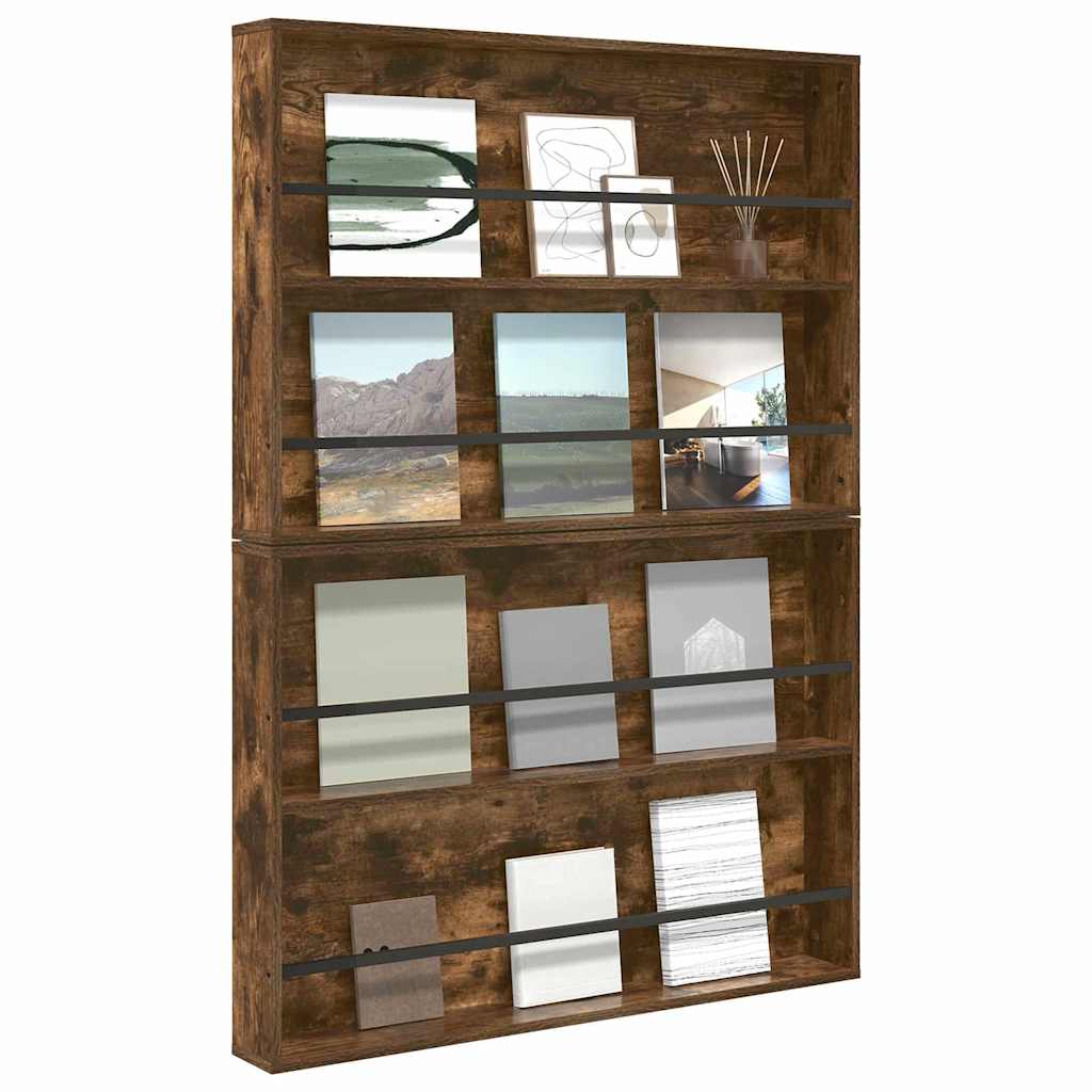 Magasin Rack 2 stk. Røget eg 100 x 12 x 70 cm Konstrueret træ