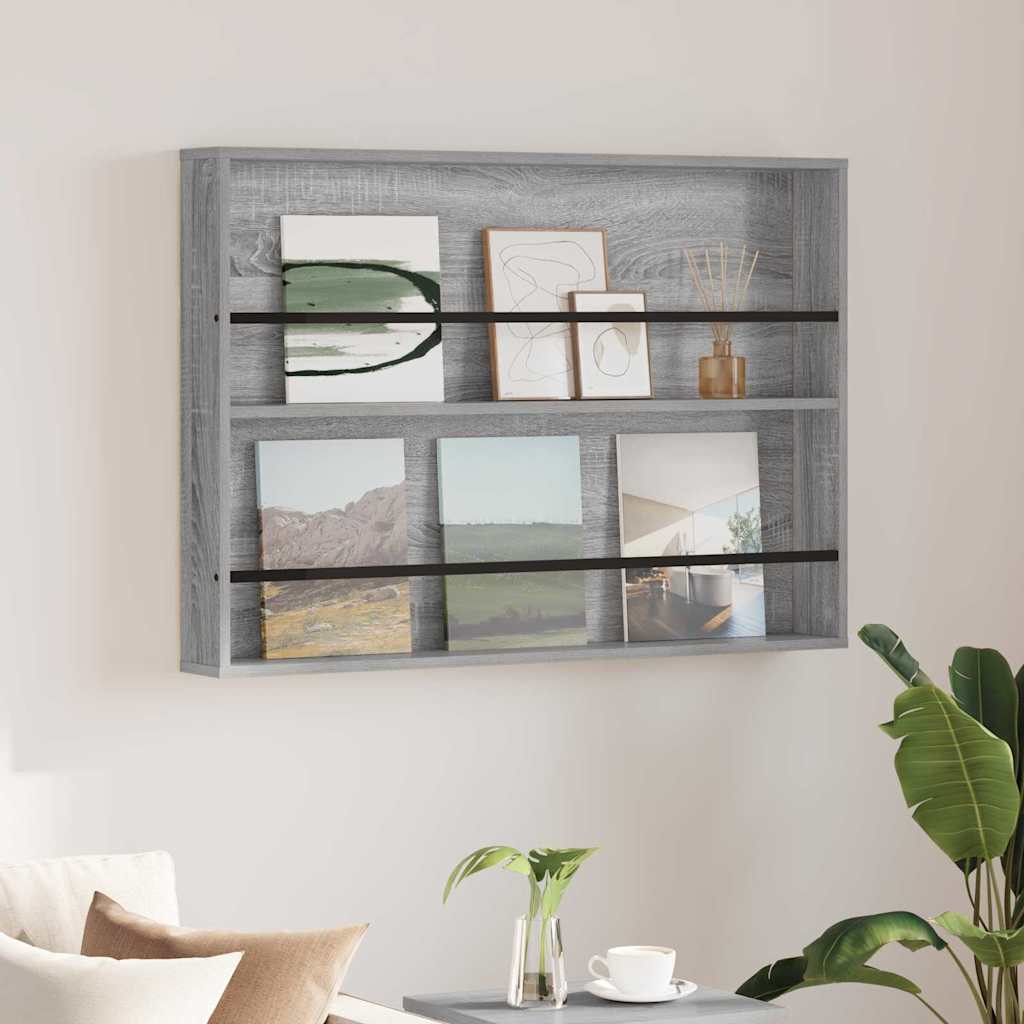 Magasin Rack Grå Sonoma 100 x 12 x 70 cm Konstrueret træ
