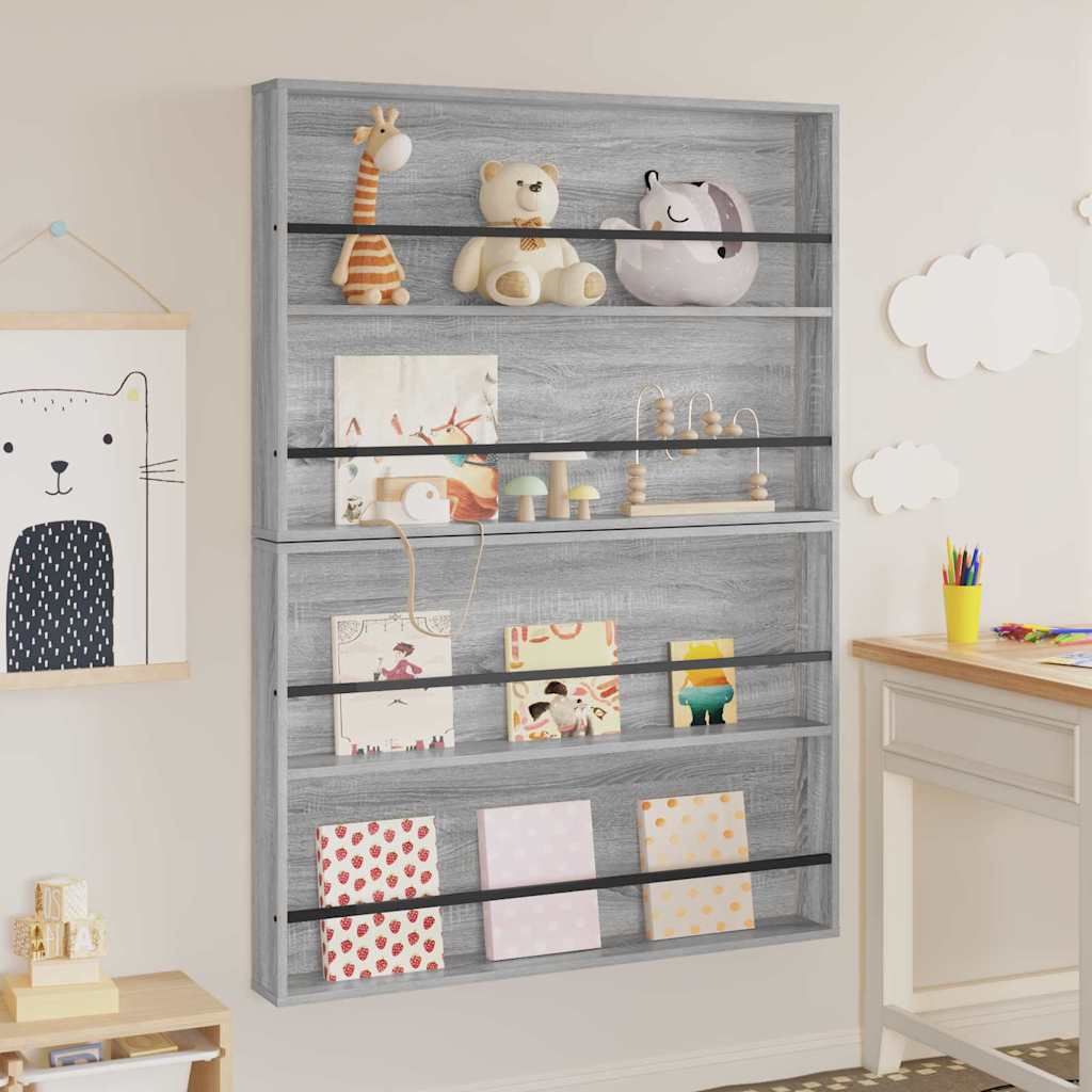 Magasin Rack 2 stk. Grå Sonoma 100 x 12 x 70 cm Konstrueret træ